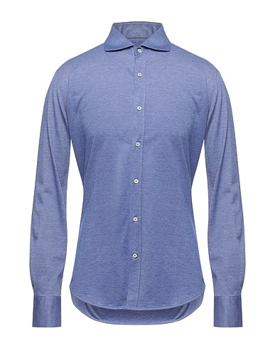 BRUNELLO CUCINELLI Solid color shirt Blue 100% Cotton