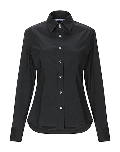 CALIBAN Solid colour shirts & blouses Black 68% Polyester, 24% Polyamide, 8% Elastane