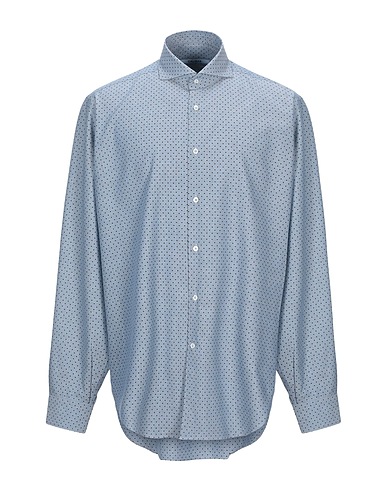 CALIBAN Patterned shirt Blue 100% Cotton