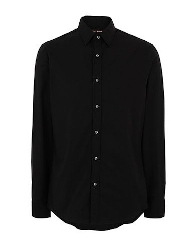 MICHAEL KORS MENS 無地シャツ LS TRIM STRETCH SOLID
 ブラック コットン 98% / ポリウレタン 2%