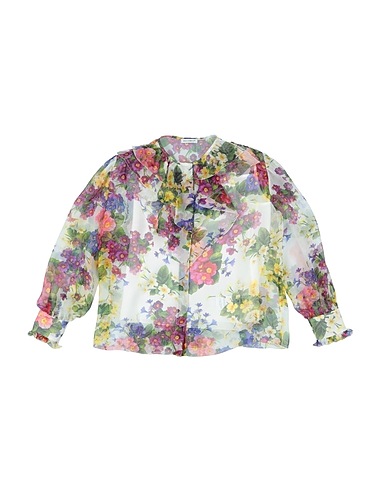 DOLCE&GABBANA Patterned shirts & blouses White 100% Silk