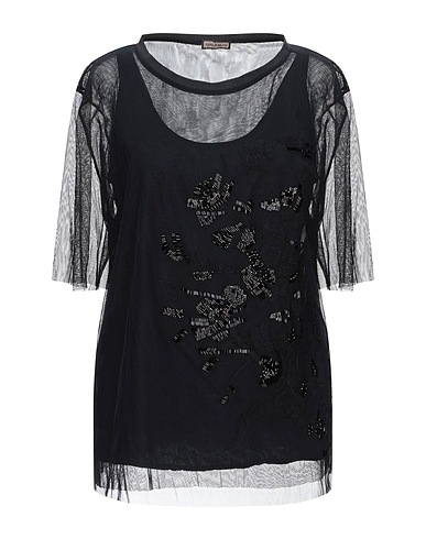 MALÌPARMI Top Black 100% Nylon, Cotton