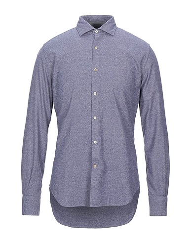 BROOKSFIELD Patterned shirt Midnight blue 100% Cotton