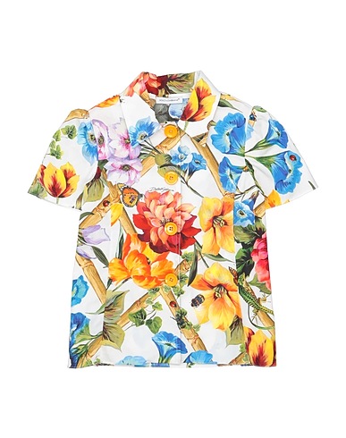 DOLCE&GABBANA Patterned shirts & blouses White 100% Cotton