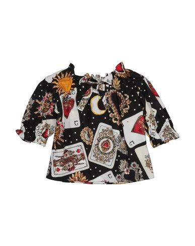 DOLCE & GABBANA DOLCE & GABBANA TODDLER GIRL TOP BLACK SIZE 7 COTTON