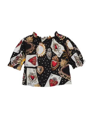 Shop Dolce & Gabbana Toddler Girl Top Black Size 7 Cotton