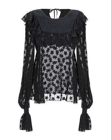 DONDUP Top Black 100% Viscose, Silk