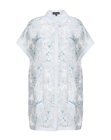 WHO*S WHO Hemden und Blusen mit Blumen Weiß 63% Viskose, 37% Polyester, Baumwolle, Elastan