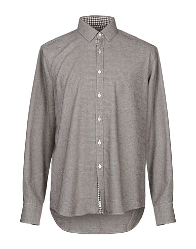 CANALI 柄入りシャツ ブラウン コットン 100%