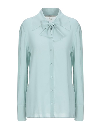 L' AUTRE CHOSE Solid color shirts & blouses Sky blue 94% Viscose, 6% Elastane