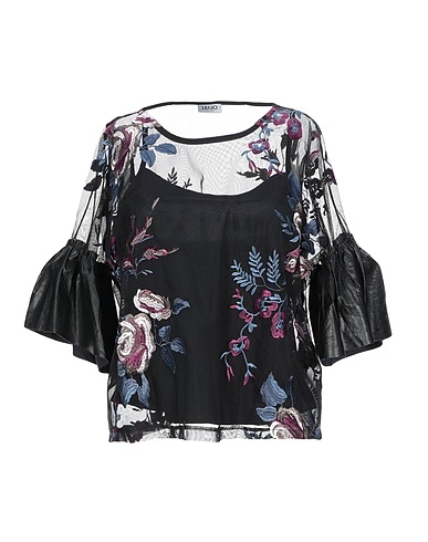 LIU •JO Top Black 100% Polyester, Viscose, Polyurethane resin