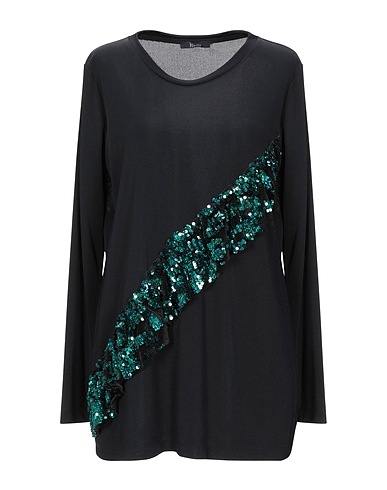 HANITA T-shirt Black 83% Viscose, 17% Nylon, Polyester