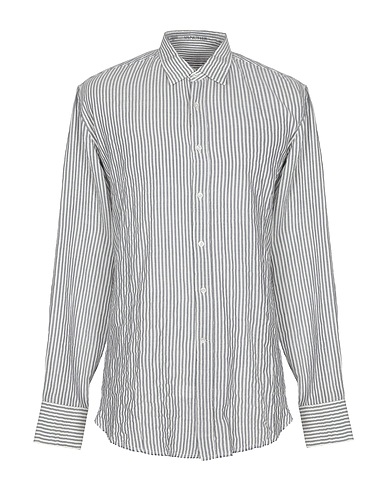 VANGHER Striped shirt Midnight blue 98% Cotton, 2% Polyurethane