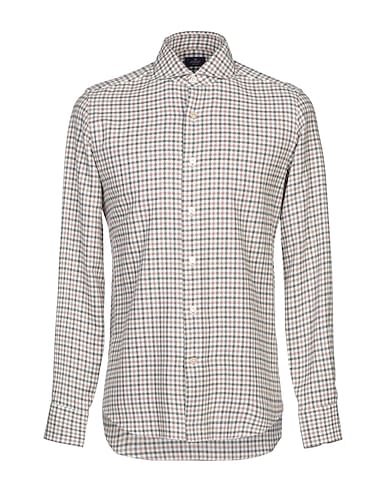 ALESSANDRO GHERARDI Checked shirt Khaki 100% Cotton