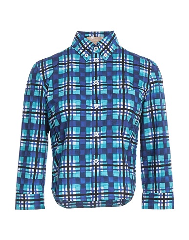 MICHAEL KORS COLLECTION Checked shirt Azure 100% Cotton