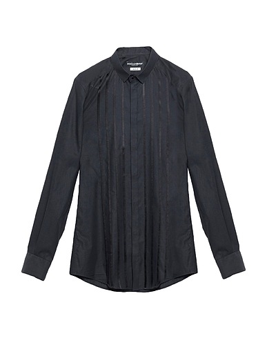 DOLCE&GABBANA Solid colour shirt Black 100% Cotton