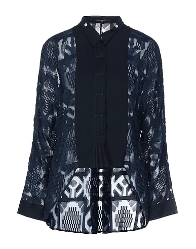 HIGH Patterned shirts & blouses Midnight blue 100% Polyester