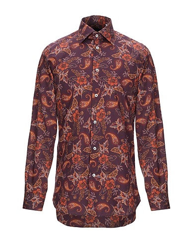 GABRIELE PASINI Patterned shirt Plum 100% Cotton
