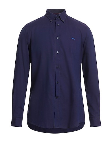 HARMONT & BLAINE Solid colour shirt Navy blue 100% Cotton