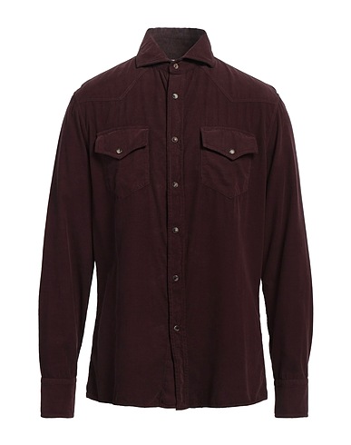 BRUNELLO CUCINELLI Camicia tinta unita Prugna 100% Cotone