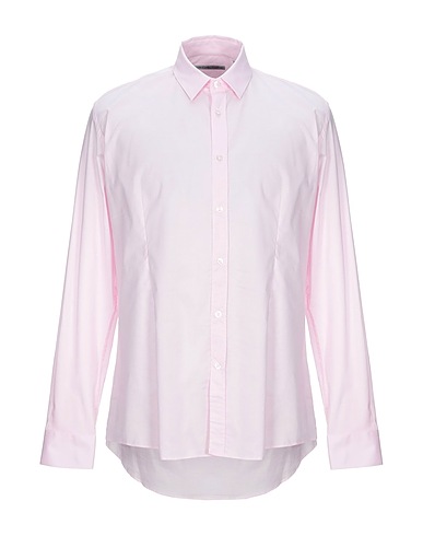 GREY DANIELE ALESSANDRINI Solid colour shirt Pink 97% Cotton, 3% Elastane