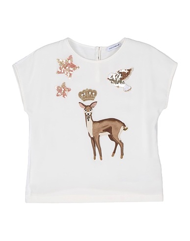 DOLCE&GABBANA Top White 70% Cotton, 30% Silk, Polyester, Viscose, Crystal
