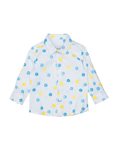 GREY DANIELE ALESSANDRINI Patterned shirt White 97% Cotton, 3% Elastane