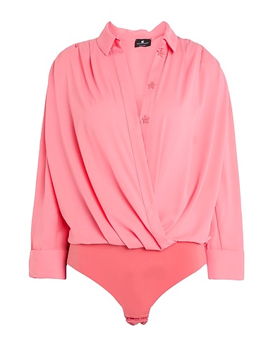 ELISABETTA FRANCHI TOPWEAR Salmone 100% Poliestere, Poliammide, Elastan