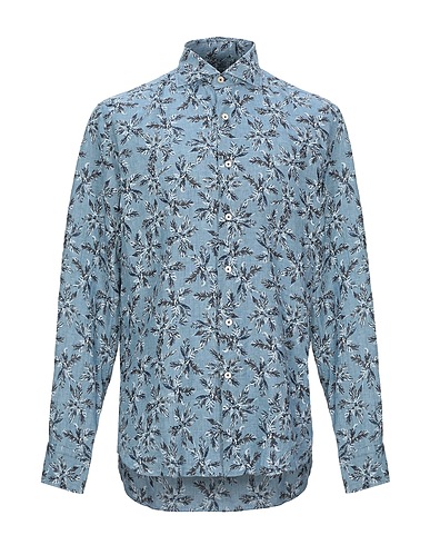 ALESSANDRO GHERARDI Linen shirt Pastel blue 100% Flax