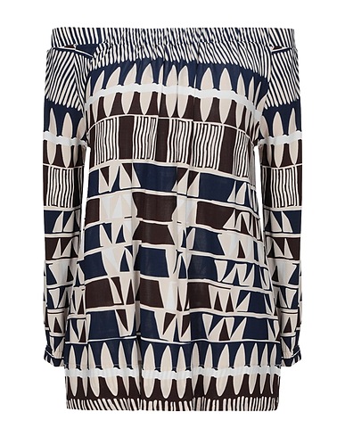 ALPHA STUDIO Off-the-shoulder top Midnight blue 95% Viscose, 5% Elastane