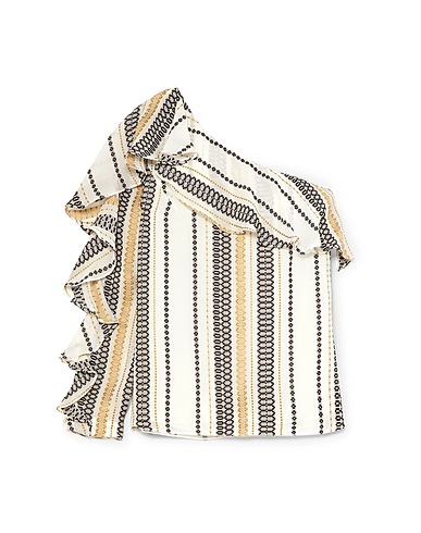 ZEUS + DIONE One-shoulder top Ivory 90% Silk, 10% Rayon