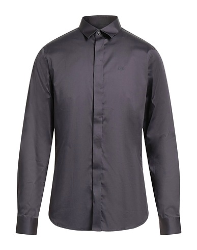 ARMANI EXCHANGE Solid color shirt Navy 97% Cotton, 3% Elastane