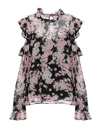 TWINSET Top Negro 100% Viscosa, Nácar