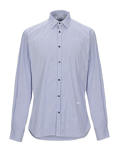 AGLINI Striped shirt Blue 78% Cotton, 16% Polyamide, 6% Elastane