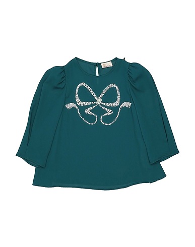 ELISABETTA FRANCHI Top Deep teal 100% Polyester, Polyamide