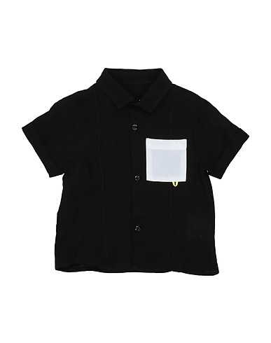 GREY DANIELE ALESSANDRINI Camicia fantasia Nero 60% Viscosa, 40% Lino