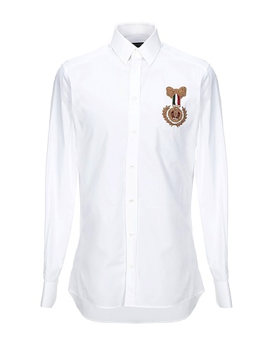 DOLCE&GABBANA Solid colour shirt White 100% Cotton