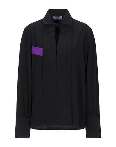 WEILI ZHENG Top Nero 100% Poliestere