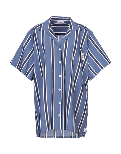 GCDS Striped shirt Pastel blue 84% Viscose, 16% Polyamide