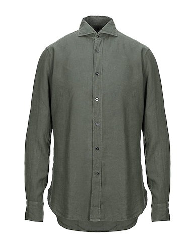 GUGLIELMINOTTI Linen shirt Military green 100% Linen