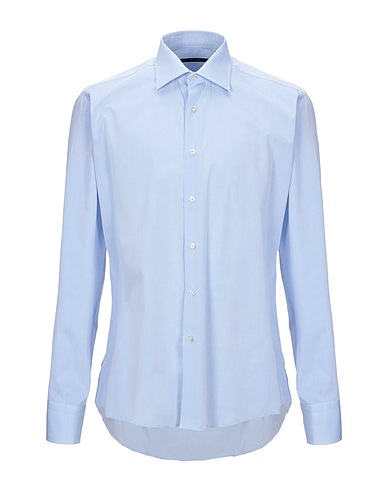 PAL ZILERI Einfarbiges Hemd Himmelblau 100% Baumwolle