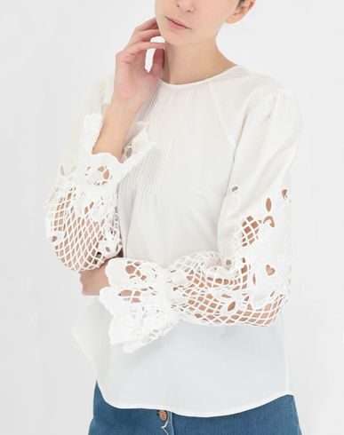 Shop See By Chloé Woman Blouse White Size 4 Cotton