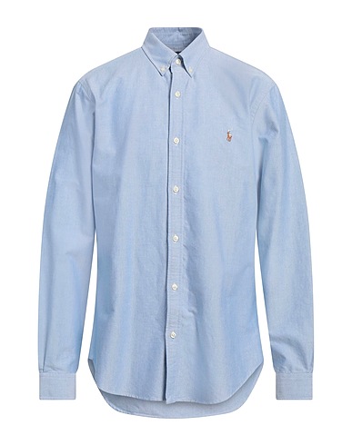 POLO RALPH LAUREN Einfarbiges Hemd Azurblau 100% Baumwolle