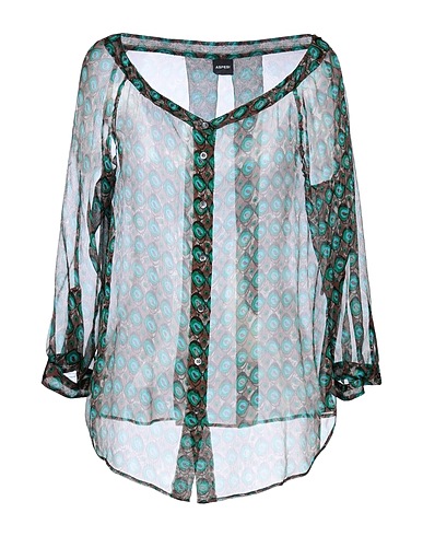ASPESI Patterned shirts & blouses Green 100% Silk