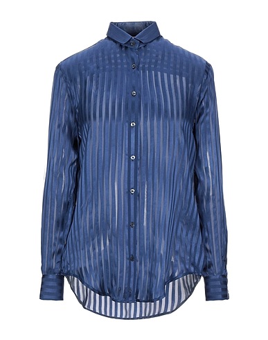 XACUS Camicia a righe Blu notte 100% Seta