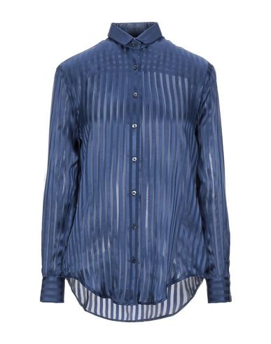 Xacus Silk Shirts & Blouses In Dark Blue