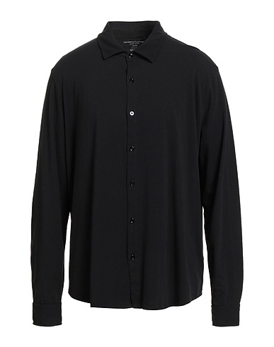 MAJESTIC FILATURES Solid colour shirt Black 94% Cotton, 6% Elastane