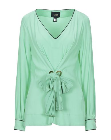 Shop Cavalli Class Woman Top Light Green Size 4 Viscose, Acetate, Silk