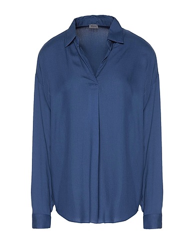 8 by YOOX Camicie e bluse tinta unita VISCOSE JOHNNY COLLAR L/SLEEVE BLOUSE
 Avio 100% Viscosa