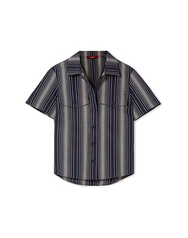 SIES MARJAN Striped shirt Midnight blue 100% Cotton